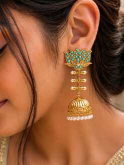 Lotus Jhumka Earring elegant traditional floral jewelry for women