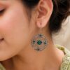 Flower Hook Earring stunning floral brass jewelry for women
