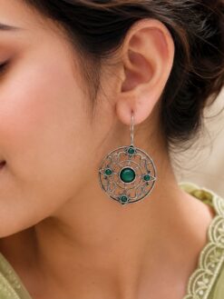Flower Hook Earring stunning floral brass jewelry for women