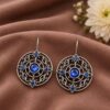 Flower Hook Earring stunning floral brass jewelry for women