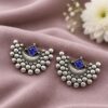 Oxidized Silver Moon Earring – Elegant Celestial Design for Stylish Traditional Looks 16 Oxidized Silver Moon Earring elegant celestial oxidized jewelry for women