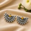 Oxidized Silver Moon Earring – Elegant Celestial Design for Stylish Traditional Looks 15 Oxidized Silver Moon Earring elegant celestial oxidized jewelry for women