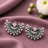 Oxidized Silver Moon Earring – Elegant Celestial Design for Stylish Traditional Looks 12 Oxidized Silver Moon Earring elegant celestial oxidized jewelry for women