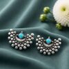 Oxidized Silver Moon Earring – Elegant Celestial Design for Stylish Traditional Looks 11 Oxidized Silver Moon Earring elegant celestial oxidized jewelry for women