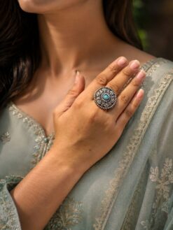 Silver Traditional Ring elegant ethnic brass jewelry for women