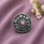 Silver Traditional Ring – Exquisite Ethnic Design for Graceful Styling - ''BabyPink''