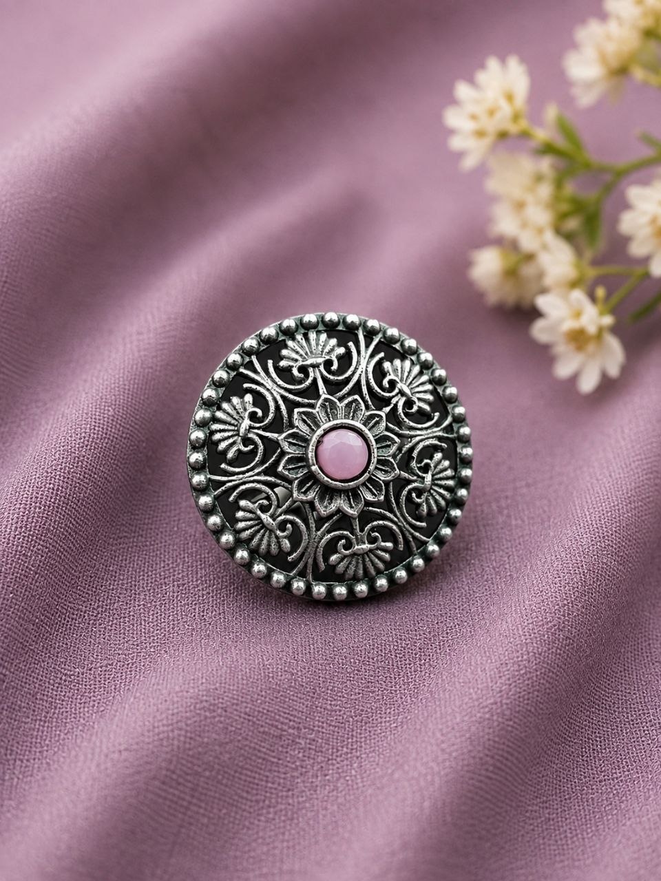 Silver Traditional Ring – Exquisite Ethnic Design for Graceful Styling 8 Silver Traditional Ring elegant ethnic brass jewelry for women