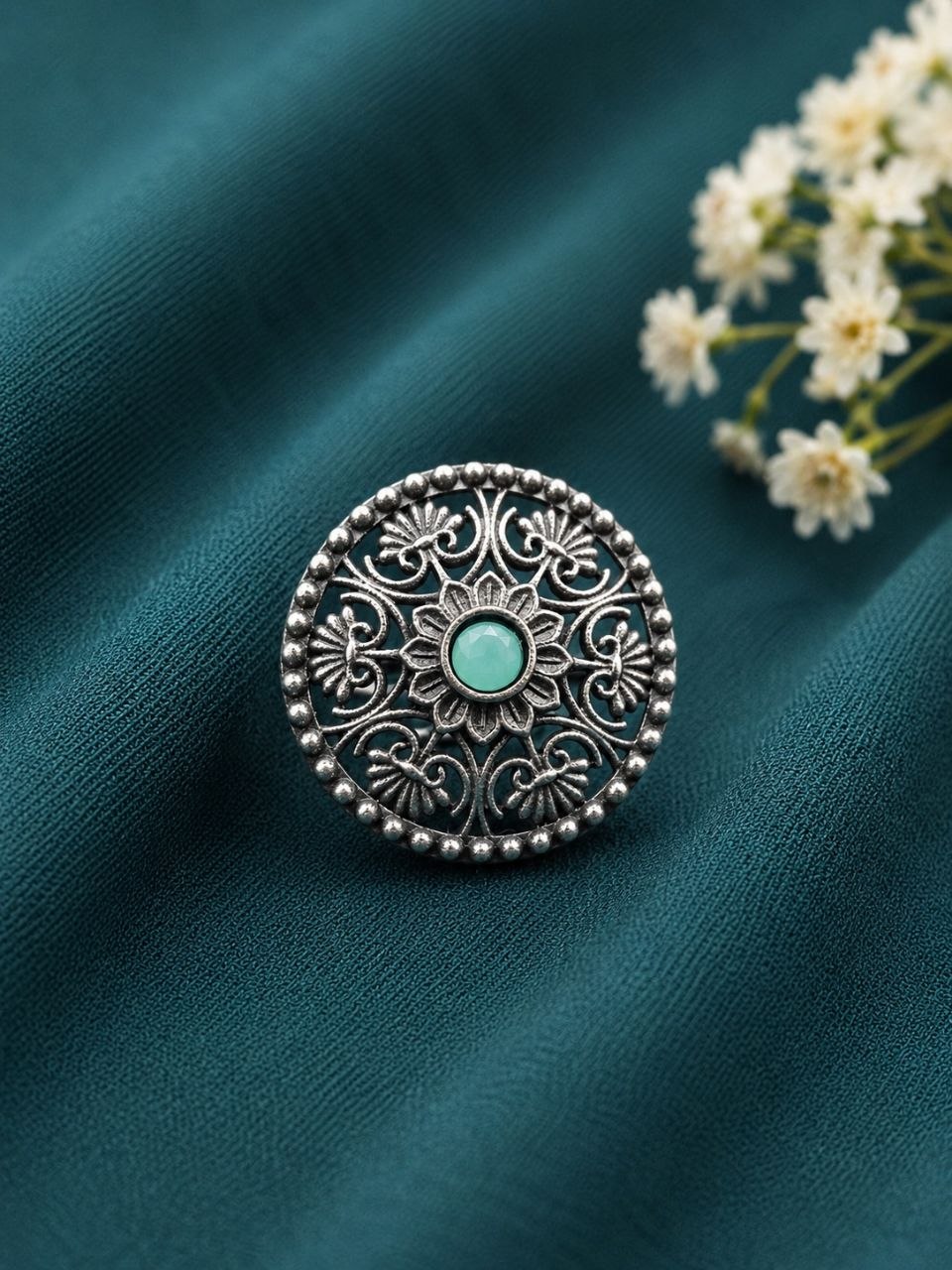 Silver Traditional Ring – Exquisite Ethnic Design for Graceful Styling 6 Silver Traditional Ring elegant ethnic brass jewelry for women