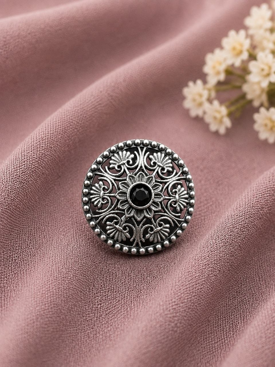 Silver Traditional Ring – Exquisite Ethnic Design for Graceful Styling 7 Silver Traditional Ring elegant ethnic brass jewelry for women