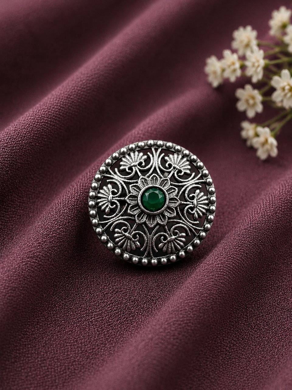 Silver Traditional Ring – Exquisite Ethnic Design for Graceful Styling 5 Silver Traditional Ring elegant ethnic brass jewelry for women