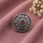 Silver Traditional Ring – Exquisite Ethnic Design for Graceful Styling - "Red"