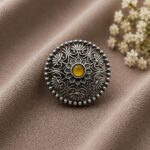 Silver Traditional Ring – Exquisite Ethnic Design for Graceful Styling - "Yellow"