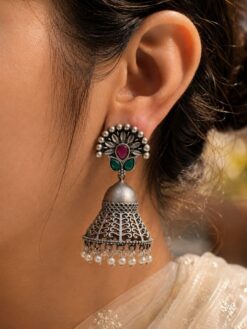 Leaf Jhumka Earring elegant leaf inspired traditional brass jewelry for women