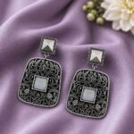 Stunning Floral Art Earring – Elegant Premium Jewelry for Every Occasion - "Grey"