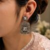 Floral Art Earring elegant floral design premium brass jewelry