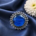 Adjustable Silver Ring – Elegant Premium Jewelry for Monalisa Stone Work - Blue