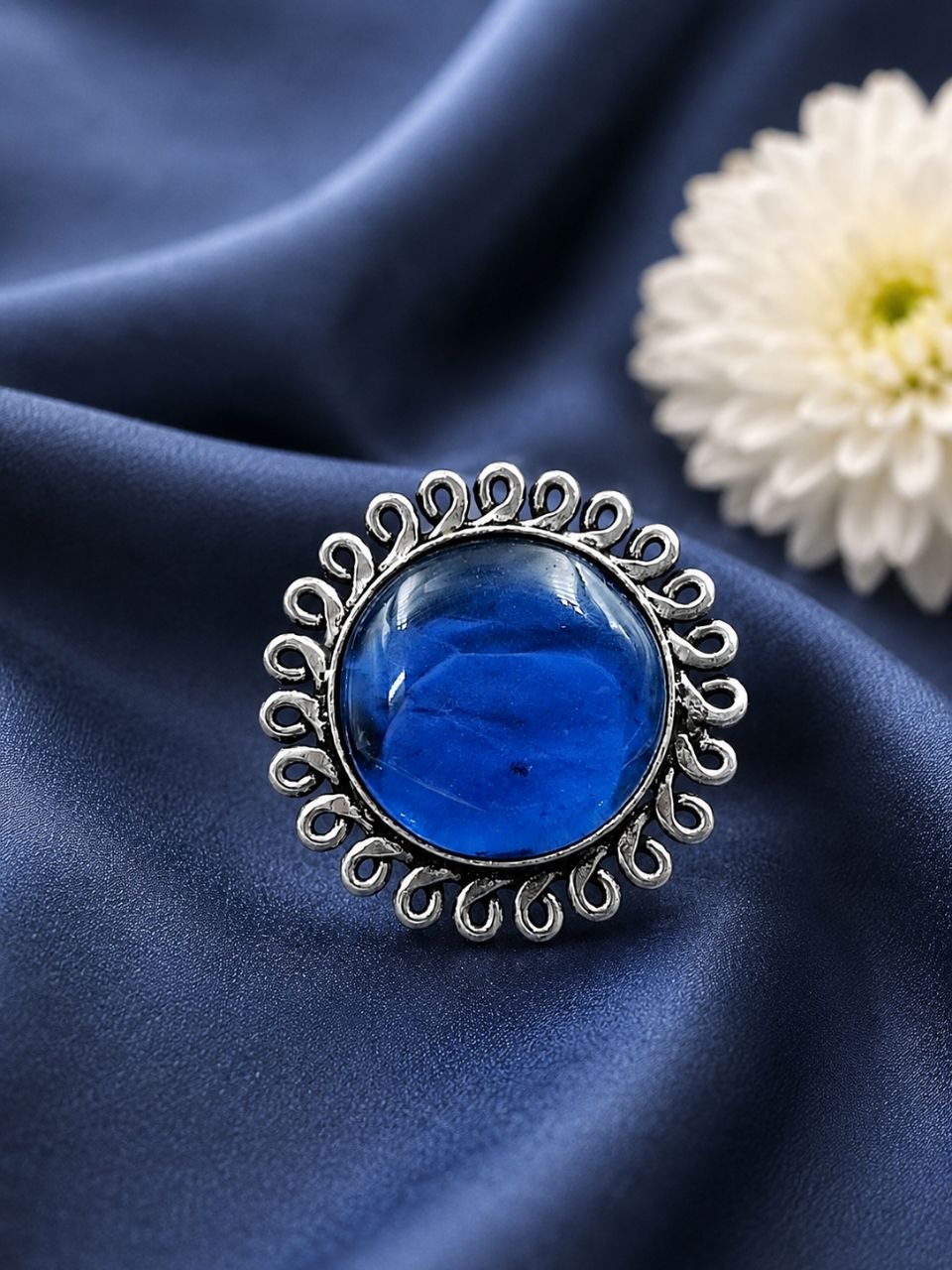 Adjustable Silver Ring – Elegant Premium Jewelry for Monalisa Stone Work 10 Adjustable Silver Ring elegant premium brass jewelry adjustable design
