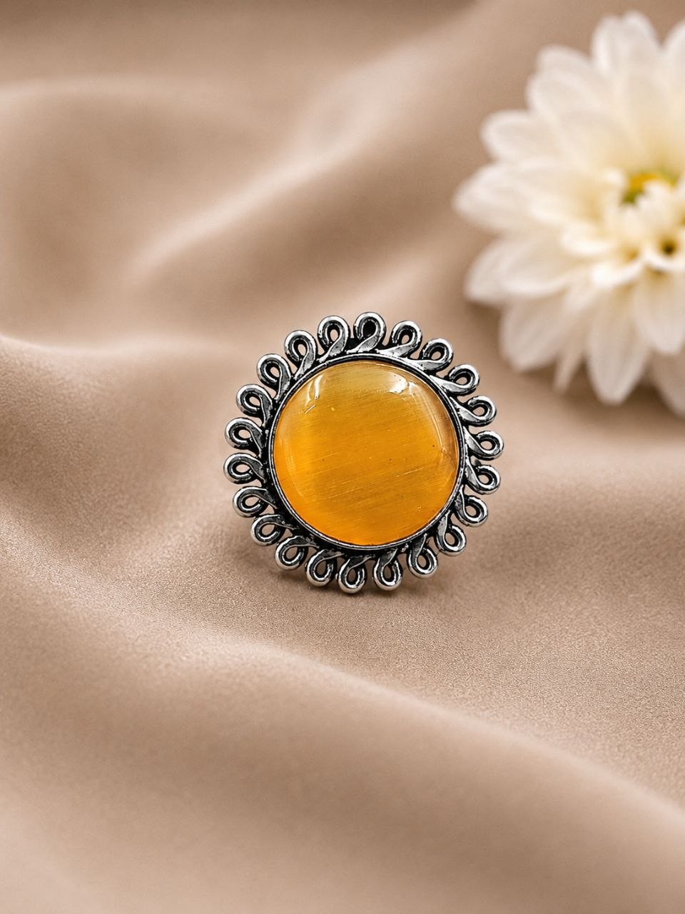 Adjustable Silver Ring – Elegant Premium Jewelry for Monalisa Stone Work 5 Adjustable Silver Ring elegant premium brass jewelry adjustable design