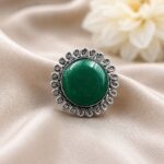 Adjustable Silver Ring – Elegant Premium Jewelry for Monalisa Stone Work - "Green"