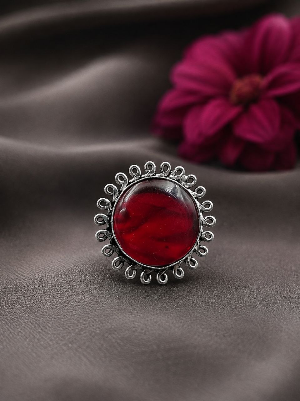 Adjustable Silver Ring – Elegant Premium Jewelry for Monalisa Stone Work 2 Adjustable Silver Ring elegant premium brass jewelry adjustable design