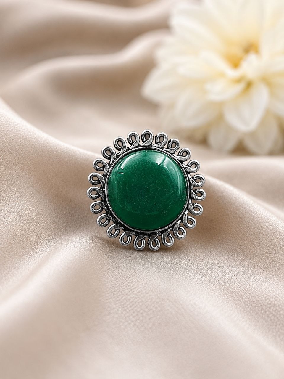 Adjustable Silver Ring – Elegant Premium Jewelry for Monalisa Stone Work 3 Adjustable Silver Ring elegant premium brass jewelry adjustable design