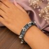 Adjustable Silver Kada elegant brass bracelet with premium silver-tone polish