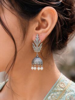 Leaf Jhumka Earring traditional leaf design brass jewelry with elegant premium polish