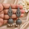 Leaf Jhumka Earring – Traditional Design for Festive and Special Occasion 3 Leaf Jhumka Earring traditional leaf design brass jewelry with elegant premium polish