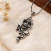 Silver Om Necklace – Exquisite Traditional Design for Elegant and Graceful Styling 4 Silver Om Necklace with elegant traditional Om pendant and premium silver-toned brass finish