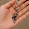 Silver Om Necklace – Exquisite Traditional Design for Elegant and Graceful Styling 5 Silver Om Necklace with elegant traditional Om pendant and premium silver-toned brass finish