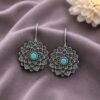 Flower Hook Earring elegant floral brass jewelry with premium polished finish