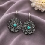 Gorgeous Flower Hook Earring for Elegant and Charming Everyday Style - "MInt"