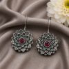 Flower Hook Earring elegant floral brass jewelry with premium polished finish