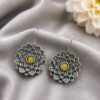 Flower Hook Earring elegant floral brass jewelry with premium polished finish
