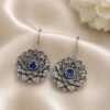 Flower Hook Earring elegant floral brass jewelry with premium polished finish