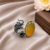 Adjustable Elephant Ring elegant elephant design brass jewelry premium polish