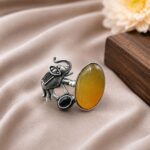 Adjustable Elephant Ring for Elegant and Unique Everyday Style - "Yellow-black"