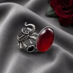 Adjustable Elephant Ring for Elegant and Unique Everyday Style - Red black