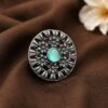 Designer Flower Ring elegant floral brass jewelry with premium polished finish