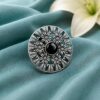 Designer Flower Ring elegant floral brass jewelry with premium polished finish