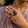 Two Tone Elephant Ring elegant elephant design brass jewelry with premium dual tone polish