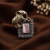 Two Tone Elephant Ring elegant elephant design brass jewelry with premium dual tone polish
