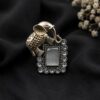 Two Tone Elephant Ring elegant elephant design brass jewelry with premium dual tone polish