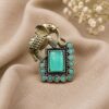 Two Tone Elephant Ring elegant elephant design brass jewelry with premium dual tone polish