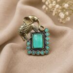 Exquisite Two Tone Elephant Ring for a Stunning and Unique Fashion Look - "MInt"