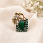 Exquisite Two Tone Elephant Ring for a Stunning and Unique Fashion Look - "Green"