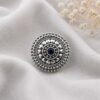 Oxidized Silver Ring antique brass jewelry with traditional detailed design
