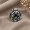 Oxidized Silver Ring antique brass jewelry with traditional detailed design