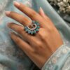 Vintage Peacock Ring elegant traditional peacock design brass jewelry