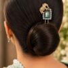 Two Tone Elephant Juda Pin with Elegant Traditional Elephant Design